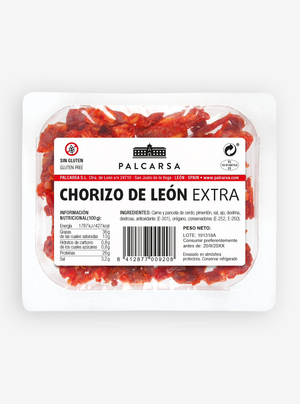 Taquitos de chorizo 70 g. Embutido de León Tradicional Palcarsa