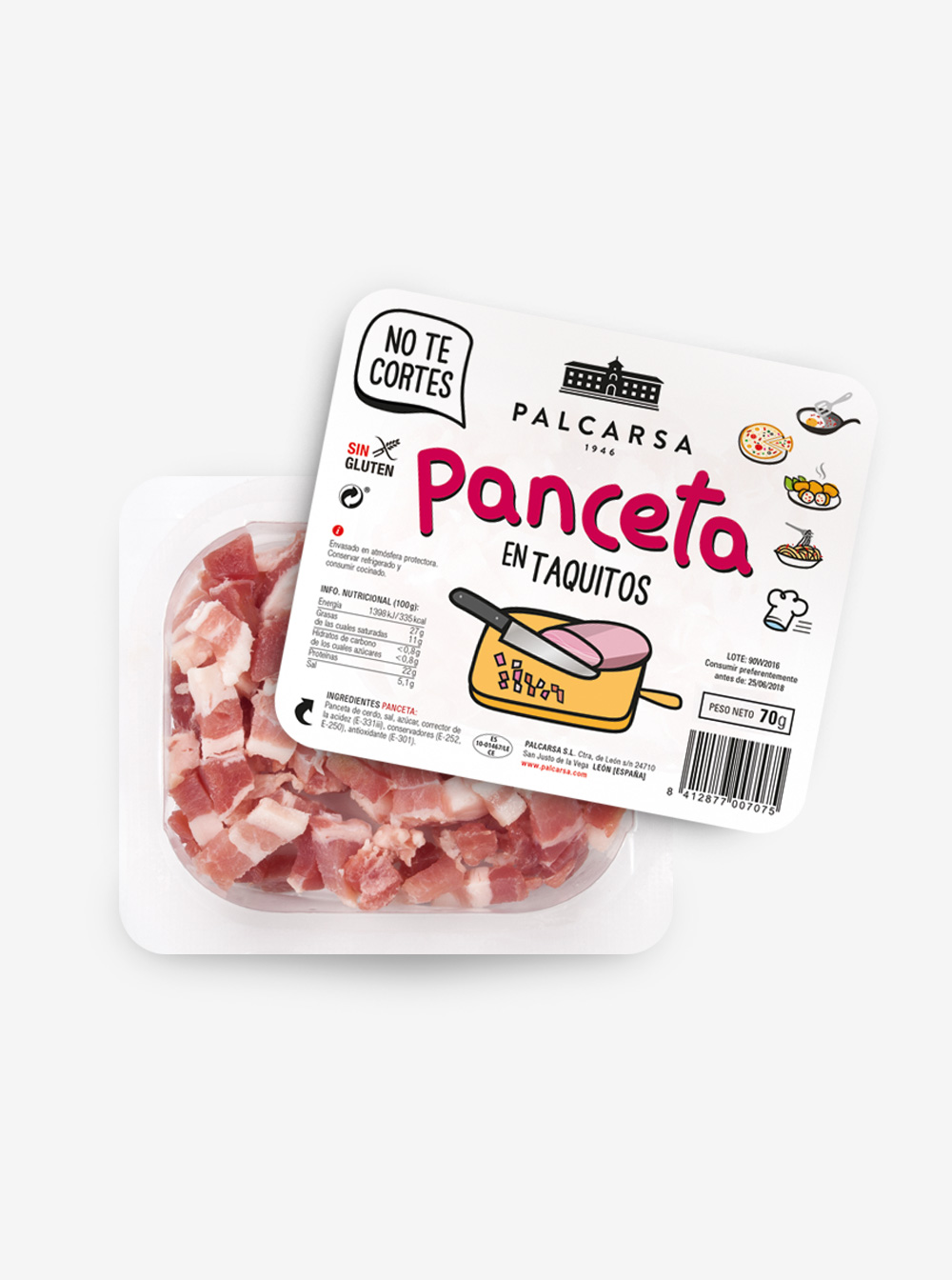 Taquitos de panceta 70 g. Embutido de León Tradicional Palcarsa